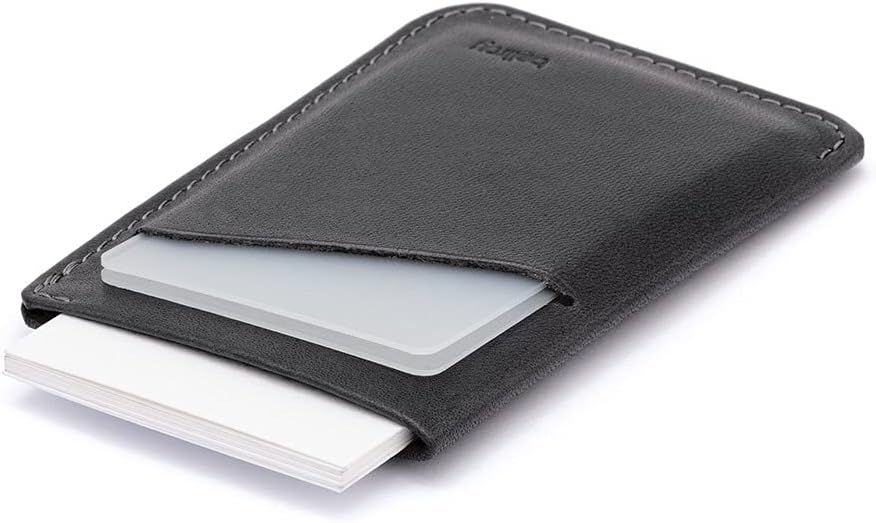 Bellroy Card Sleeve, slim leather wallet (Max. 8 cards and bills) - CharcoalCobalt : Clothing, Shoes & Jewelry