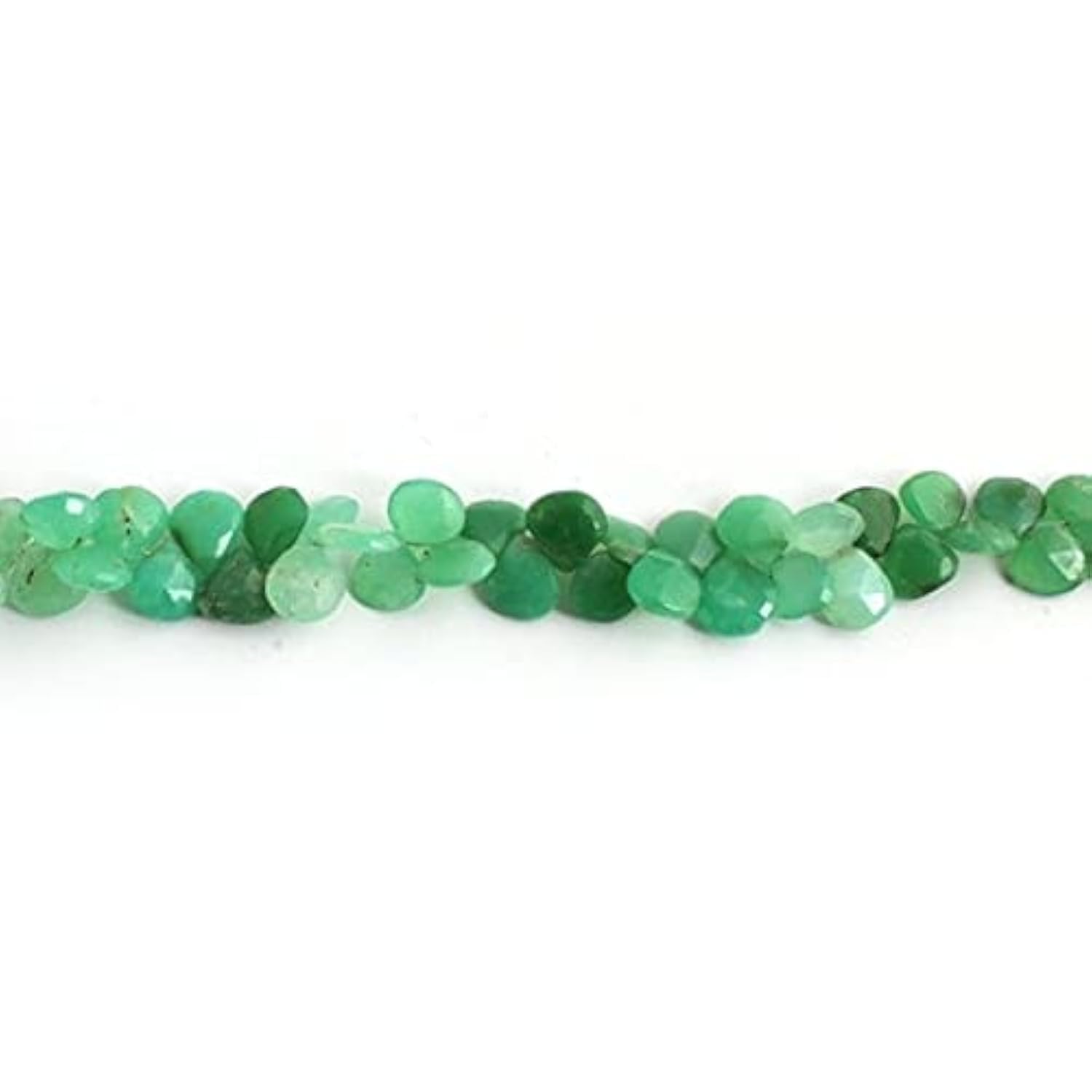 Chrysoprase briolettes facettées 8mm perles cœur de 9 pouces pour création bijoux SB1872