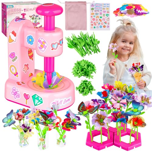 JMMICO DIY Art Flower Toys, 278PCS Arts and Crafts Kit for Kids 4-6-8-12, for Girls 4 5 6 7 8 9 10 Years Old, Kids Stocking Stuffers, for Grandkids Ages 4 5 6 7 8 9 10