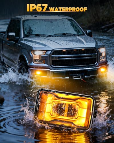 Image of Auxbeam 2026 Upgraded LED Fog Lights Lamps With Amber Ambient DRL, 600% Brighter 5800LM Fog Lights for Ford F150 2015-2020, Bumper Fog Lamps Dot Approved, IP67 Waterproof, Pair, Black