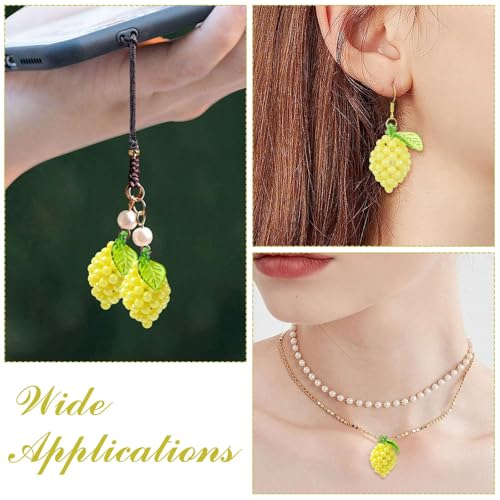 Breloques citron jaune 3D en acrylique légères pour boucles d'oreilles confort