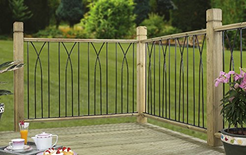 Modern Metal Decking Fence Panel 560mm Run x 770mm High Fencing (Black DPMB)