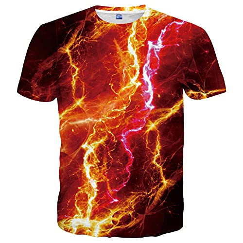 Linnhoy Camisetas unisex para hombre y mujer, camisetas de moda, informales, novedosas, con gráficos 3D, camisetas para adultos, camisetas para adolescentes, tallas S-XXL, Rojo Hhuo, X-Large