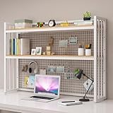 Gagnez de l'espace : ce support de rangement de bureau à 2 niveaux est conçu avec un espace de rangement ouvert, pratique pour stocker des articles, assurez-vous de pouvoir prendre directement des articles sans vous blesser les mains. Tirez le meilleur parti de votre espace de bureau et gardez-le bien rangé