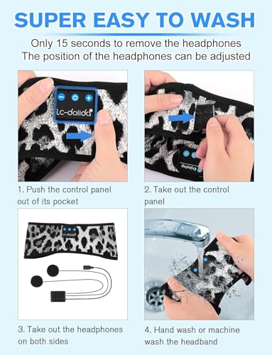Image of LC-dolida Bluetooth 5.2 Headband Headphones With Ultra-Thin HD Stereo Speaker, Wireless Sleep Earphones for Workout, Yoga, Insomnia, Running, Meditation Gifts