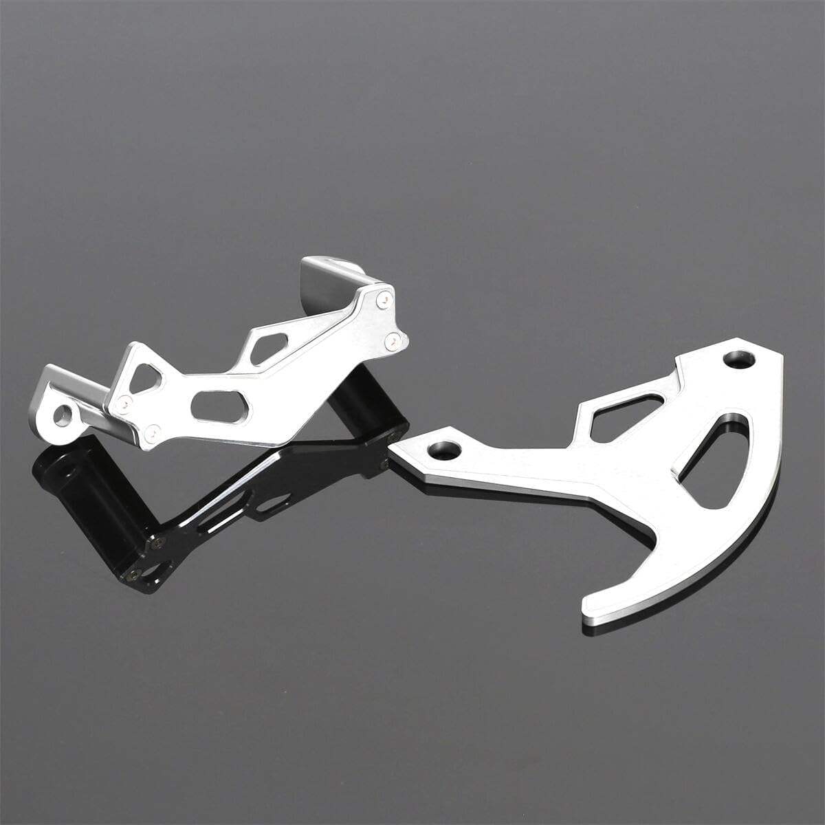 CNC Rear Brake Disc Guard Caliper Guard Compatible with KX250F 2004-2018 KX450F 2006-2018 KX250 2019-2021 KX450 2019-2021 KLX450R 2008-2018 KX125 2004 2005 (Silver)
