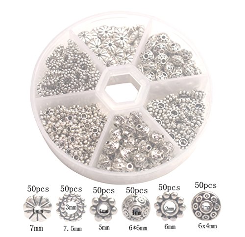 Changjin One Box Of 300Pcs Antiqued Silver Metal Bali Daisy Spacer Beads For Jewelry Making #TOP1