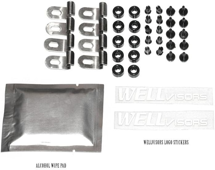 WellVisors Window Visors Wind Deflectors Compatible with Chevrolet Chevy 2012-2020 Sonic Sedan with Black Trim Rain Guards 3-847CH003
