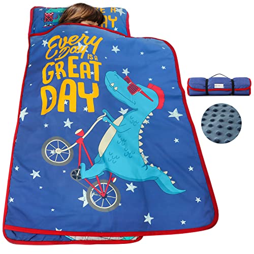 TANOSHII® Toddler Nap Mat with Pillow and Blanket, Portable Kids Sleeping Mats for Daycare, Preschool, 21