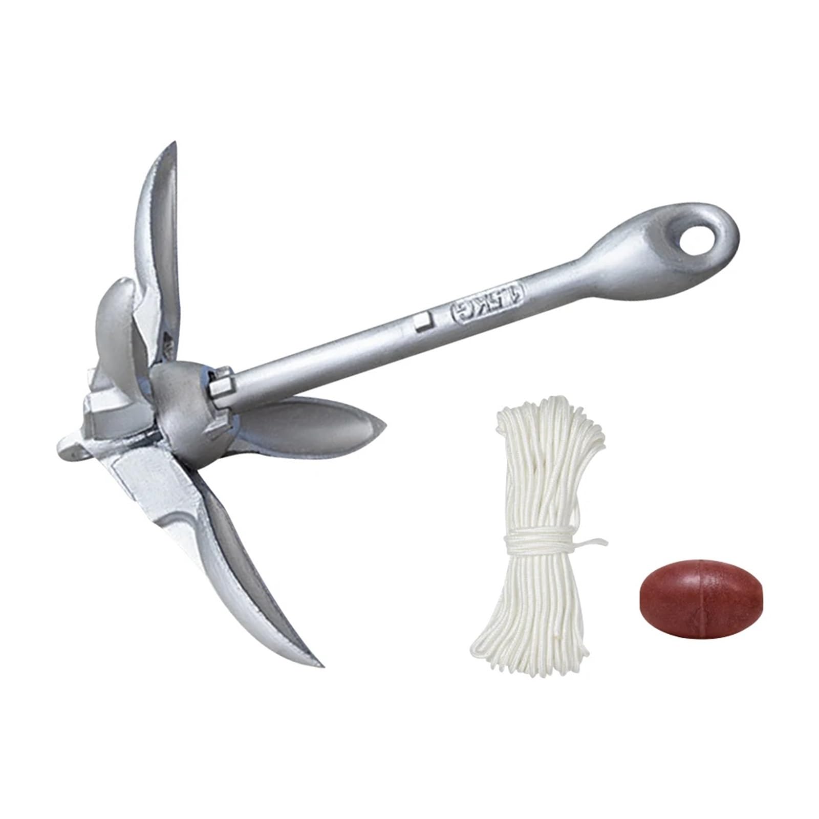 Ancoraggio a grappino da 1,5 kg, corda e boa, ancora for barche per motoscafi, gommoni