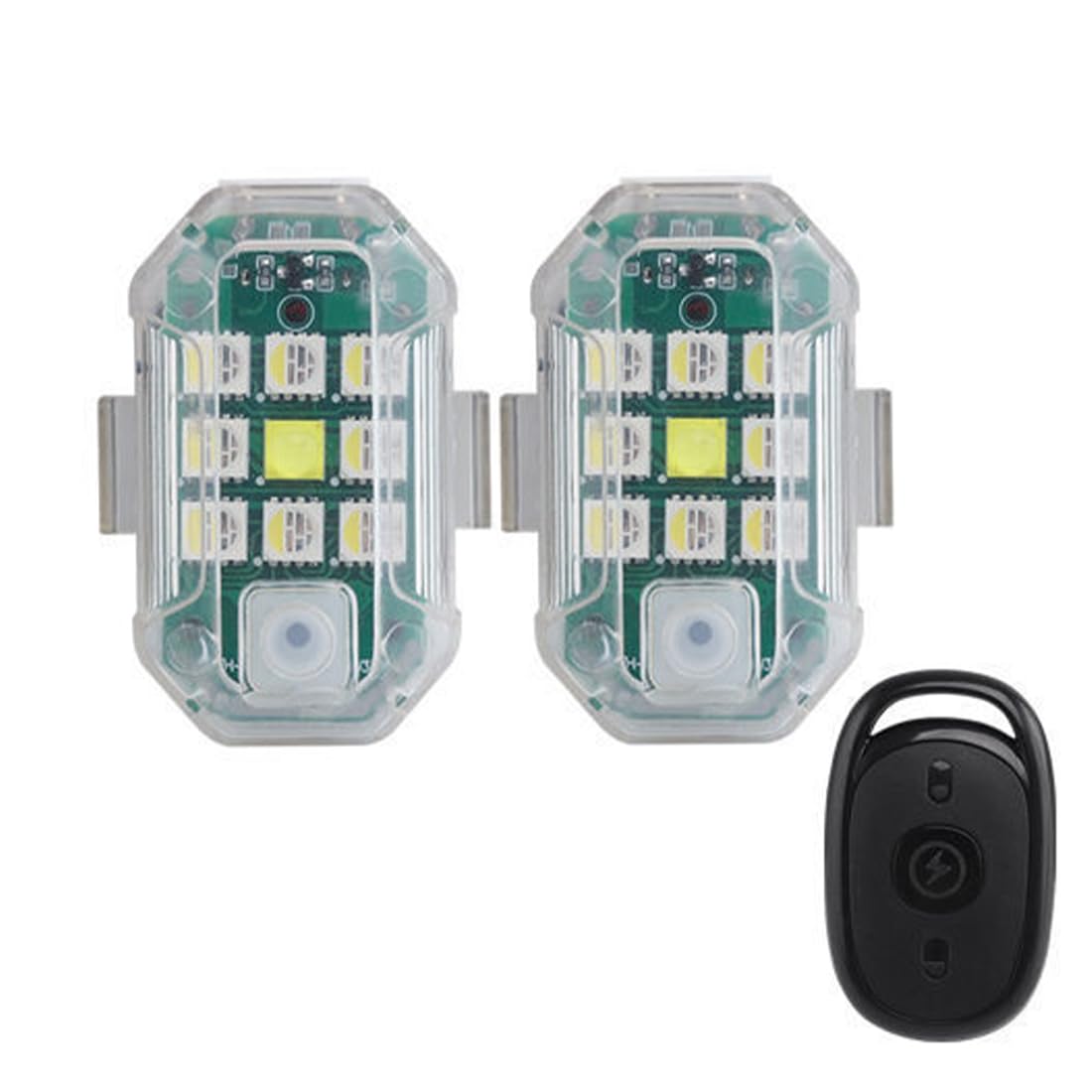 Luz Estroboscópica Drone, 2 Piezas 7 Colores Drone Strobe Light Con control remoto, Luz anticolisión Luces de advertencia nocturnas para dron, para Drone Motos Bicicletas Car Drone