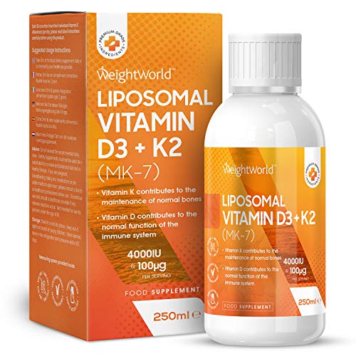 Vloeibare Liposomale Vitamine K2 en D3-250 ml - 4000 IE en 100 mcg - Natuurlijk Vitamine K Menachinon MK7 en Vitamine D supplement