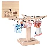 Casa Vivente Wäsche-Spinne aus Holz mit Gravur Personalisiert mit Namen und Datum, Eheanleitung, Verpackung für Geldgeschenke, Geschenkidee zur Hochzeit, ca. 20 x 12 cm