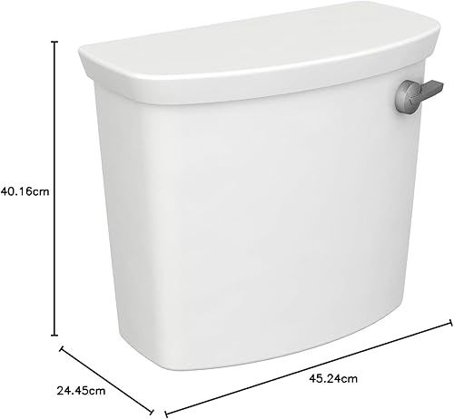 Miniatura 6 de American Standard 4385A107.020 Glenwall VorMax - Depósito de inodoro con palanca de viaje a la izquierda, color blanco