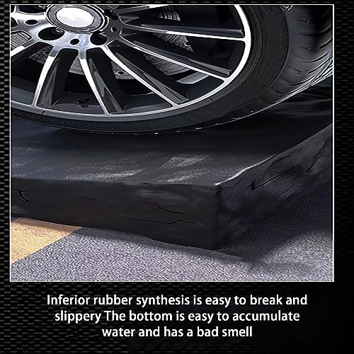 Rampas para bordillos de caucho para autos, rampas portátiles, alfombrillas resistentes para autos y motocicletas, hechas de caucho, adecuadas para garajes y estacionamientos miniatura 4