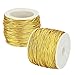 Produktbild SNAGAROG 2 Rollen Gold Schnur, 25 m Metallic Kordel Stretchdraht Basteldraht, verwendet für Kunsthandwerk, Kunstwerke oder Geschenkverpackungen, Gold, 1 mm