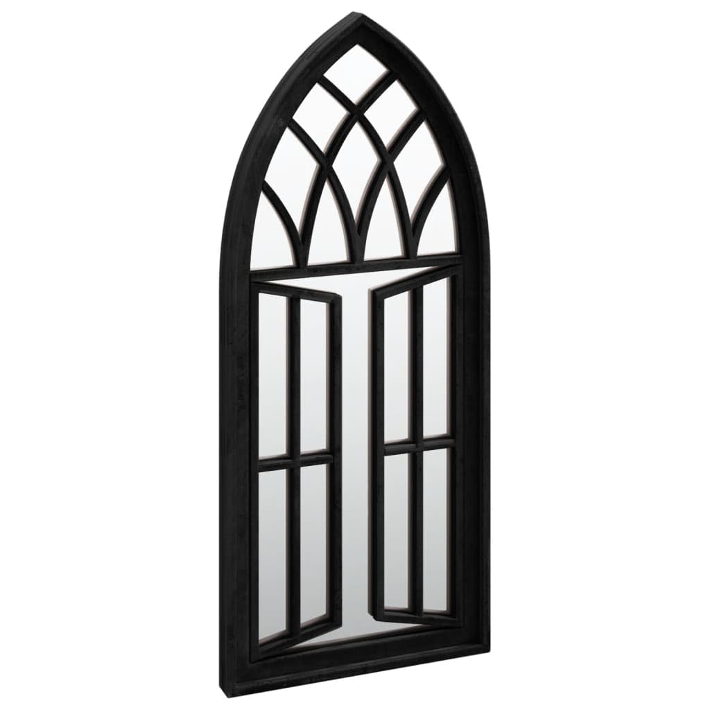 Specchio da Giardino Nero 70x30 cm in Ferro per Uso Esterno,Specchi-318364