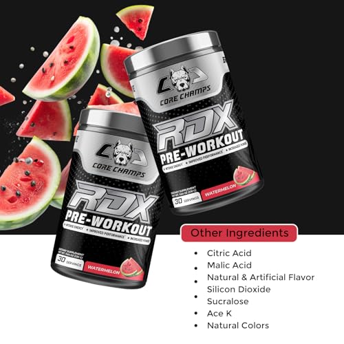 Image of Pre Workout Powder for Men & Women | Enhanced Energy, Focus, & Pumps + Cognitive Enhancers | 300mg Caffeine | 30 Servings (Watermelon)