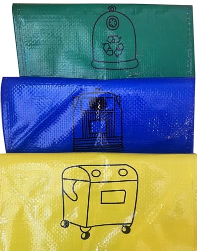 Miniatura 7 de Kalendia Cubos Reciclaje Compactos Y Económicos - Incluye Bolsa Para Almacenar Bolsas De Plástico - Ideal Papelera Reciclaje 3 Compartimentos, Bolsas Reciclaje Para Espacios Pequeños