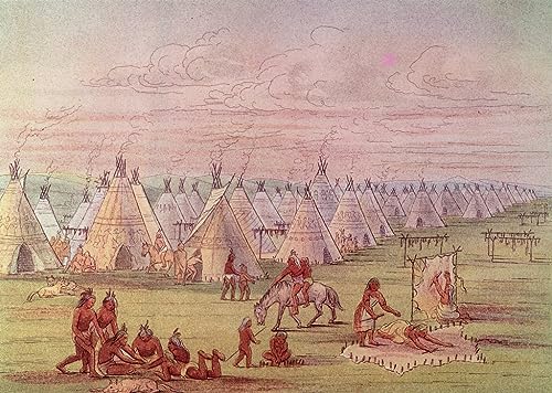 Art mural George Catlin Comanchee Village poster de collection pour salon