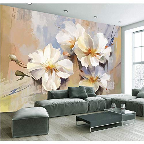 Europäische 3D Malerei Wandbild Foto Weiße Blume Tapeten Für Bett Tapeten Tv Backsplash-140X100Cm (56 * 40Inch)