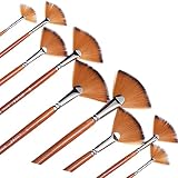 Artist Fan Paint Brushes Set,9 Pcs Professional Soft Anti-Shedding Fan Brush for Acrylic Oil Waterco