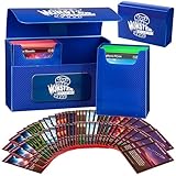 Monster Protectors Magnetic Double Deck Box- Blue, Holds 150 TCG Cards, Self-Locking Closure- Compatible with Pokémon, MTG Magic: The Gathering, & Yu-Gi-Oh | Fits Standard & Small Size Trading Cards