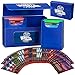 Monster Protectors Trading Card Double Deck Box with Self-locking Magnetic Closure - Blue (Fits Yugioh, Pokemon, Magic the Gathering Cards)