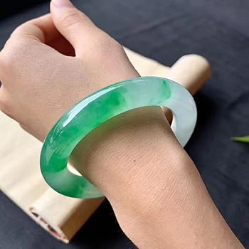 美品翡翠飘花バングル 翡翠バングル 飄花翡翠バングル ヒスイ