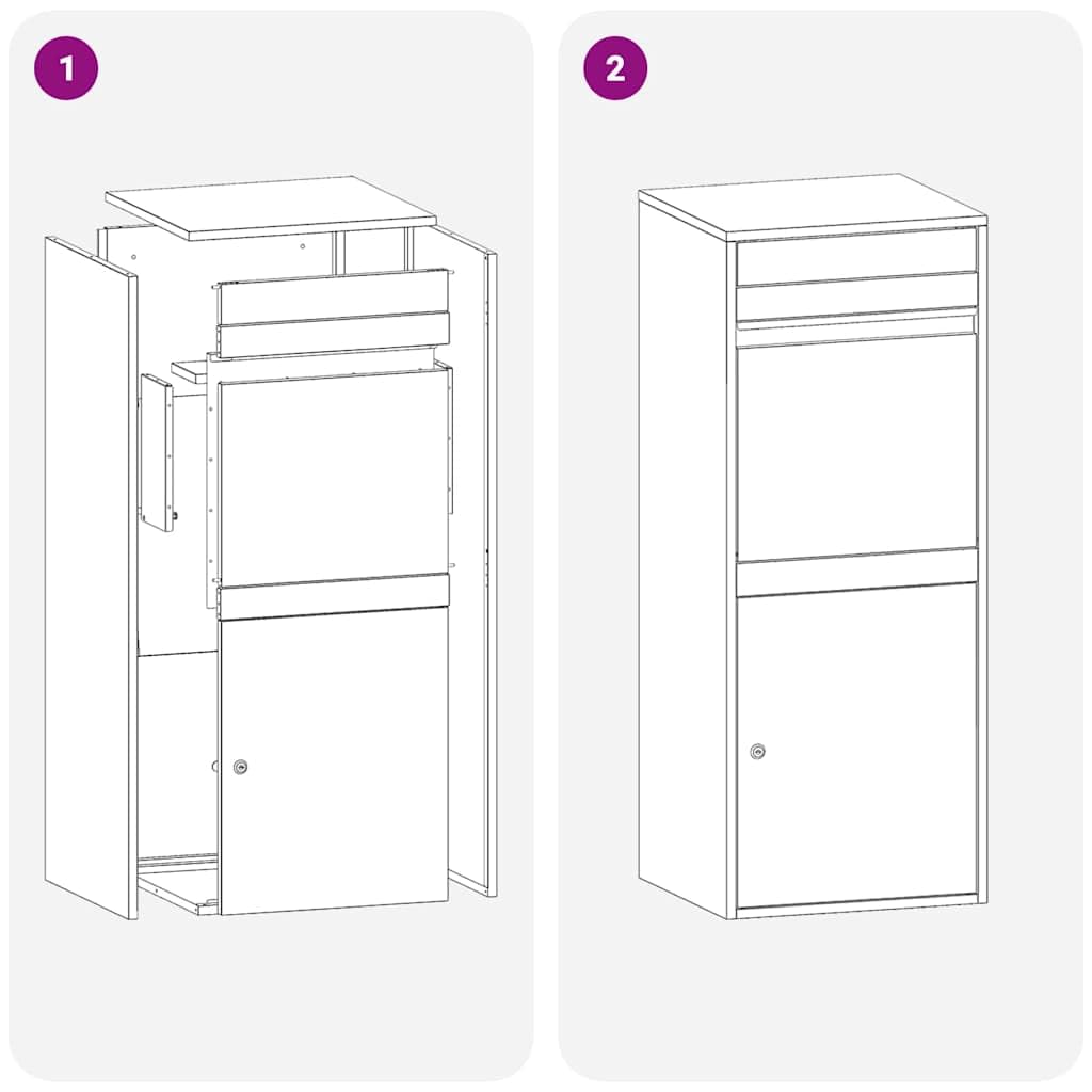 vidaXL Boîte de dépôt de Colis avec Stockage Argenté 47,5 x 38 x 59 cm