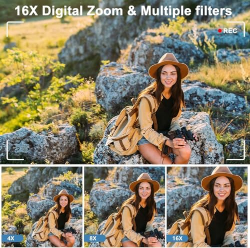 Image of Digital Camera for Kids, 1080P FHD Kids Camera with 32GB SD Card, 44MP Point and Shoot Digital Camera with 16X Zoom, Compact Small Vintage Camera Gifts (CAM11)