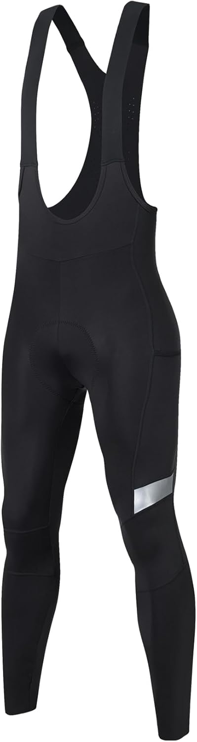 Santic Men's Cycling Bibs Pants Cycle Wear Tights 4D Padded Road Bike Long Pants with Pocket
