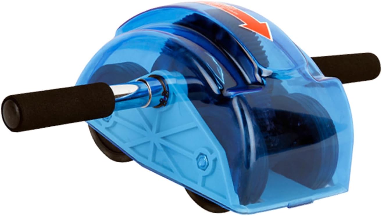 BESPORTBLE Four-wheeled Ab Roller with Gear Mechanism, Blue Fitness Wheel Roller for Home Workout, Core Strengthening Exercise Equipment for Abdominal Training