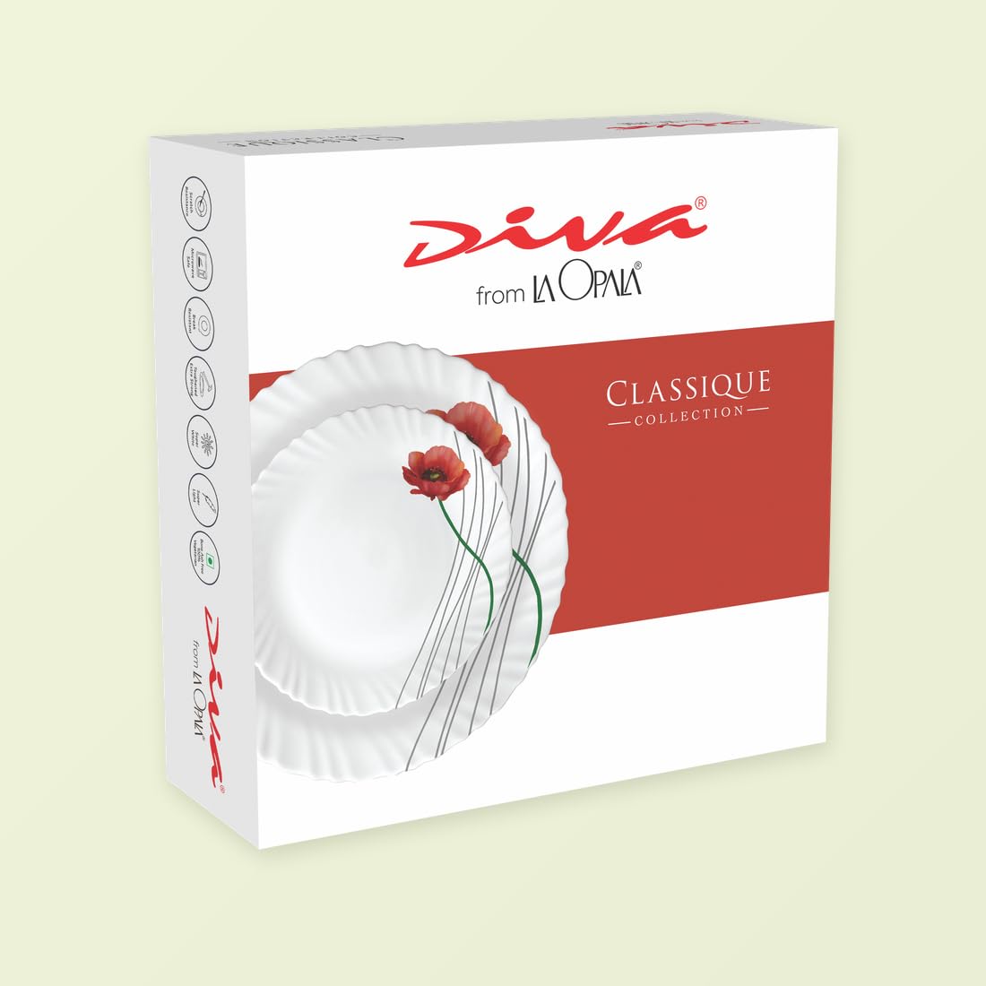 La Opala Diva Classique Twilight Bouquet Plates -7