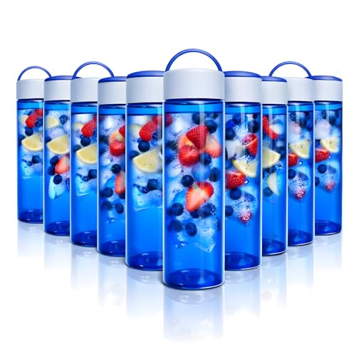 El Mejor Listado de Cilindros los 5 mejores. 36 Nömadë Botella de Agua Reutilizable 1L, Paquete de 10 — Cilindro Deportivo Resistente, Bebida Grande Portátil, Tapa Enroscable y Asa, Ideal para Gym, Escuela y Viaje, Libre...