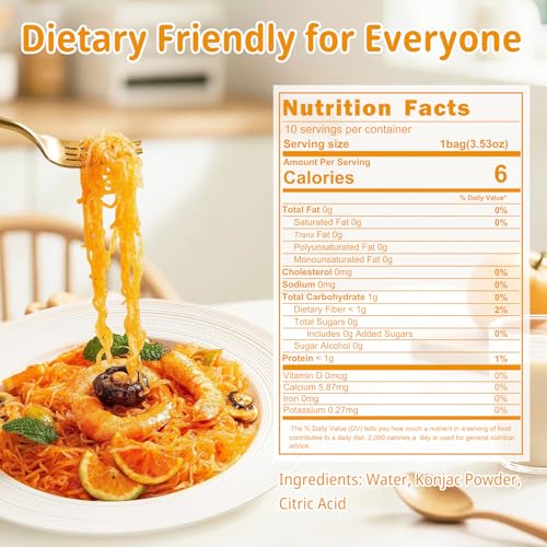 Image of VOLO VERO Konjac Noodles, Shirataki Angel Hair Pasta, 10 Pack | Gluten-Free, Sugar-Free, Fat Free, Keto, Vegan, Low Calorie, Low GI, Low Carb, Ready-to-Eat & Holiday Gifts
