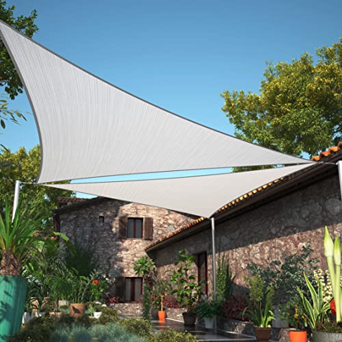 ShadeMart 18' x 18' x 18' Grey Triangle Sun Shade Sail UPF50 SMTAPT20 Canopy Fabric Cloth Screen, Water Air Permeable & UV Resistant, Heavy Duty, Carport Patio Outdoor - (We Customize Size)