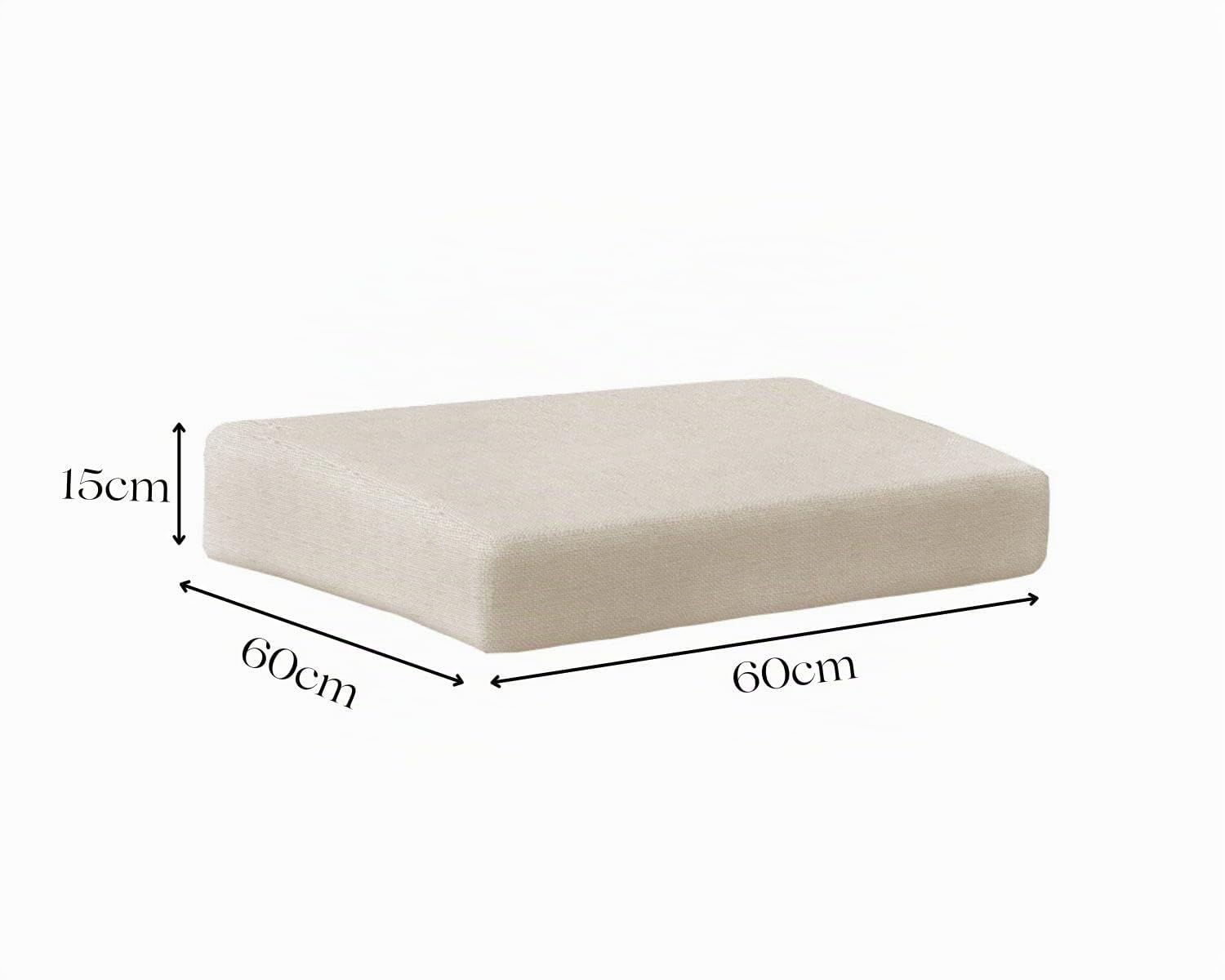 chilly pilley Cuscino Per Mobili Da Giardino Terrazza Balcone Fodera Lavabile Sfoderabile Con Cerniera Lampo Ampia Scelta Di Colori E Dimensioni (Sedile 60x60x15 Crema)