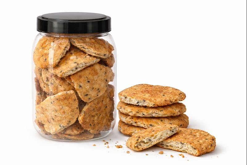 LISBOA - Sesame & Cumin Seed Crackers | Crispy, Oven-Baked Savory Snacks | Made with Black Sesame & Jeera | No Preservatives | Perfect Tea-Time & Healthy Snacking, 250g Pack-image-25