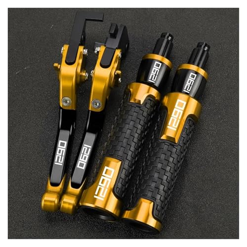 自転車 1290スーパーデュークR/GTスーパーデューク1290折りたたみブレーキクラッチレバー1290スーパーデュークハンドルエンドに最適(Gold)