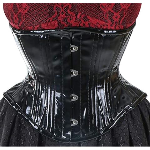 Heavy Duty Womens Waist Trainer Corset for Weight Loss Black Mesh Underbust Corset (3XL (For Waist 38"), Black) Cover