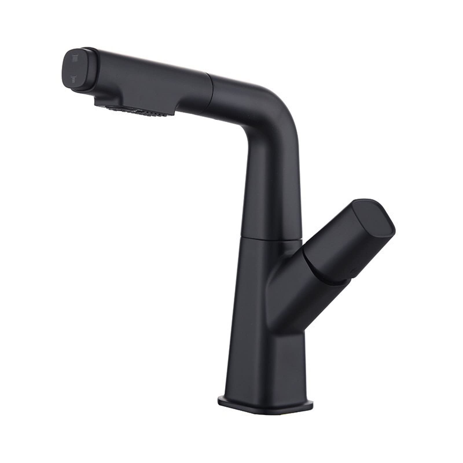 NVSFZGIYG Single Hole Bathroom Sink Faucet Pull Out Sprayer Dual Mode Mixer Tap for Hot and Cold Water Liftable Handle Brass Retractable Down,White(Nero)