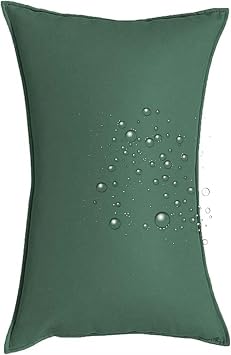 Not Waterproof Pillowcases Standard Rectangle Throw Pillow Protectors Covers Pillow Cases King Size Queen with Zipper Decorative for Sofa Car Bed Cushion SlipcoverDark Green,50 x 70 cm 20x28