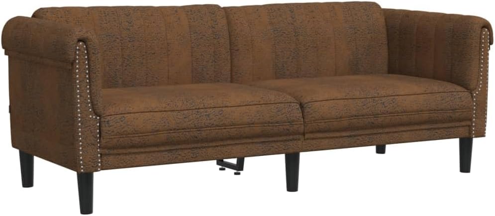 Sofa Set Brown Velvet (100% Polyester) Living Room Furniture