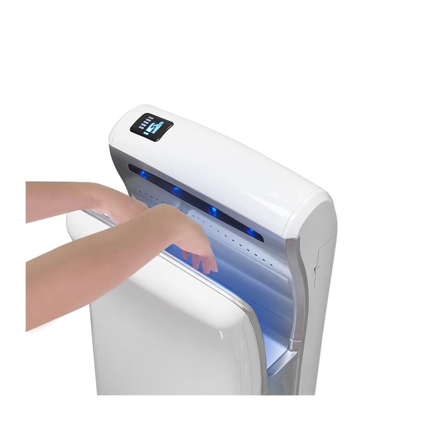 Sèche-Mains, Sèche-Mains 1800W Automatique Jet Vertical Mince Double Commercial Mural Électrique pour Toilette,pour Cuisine, Salle de Bain