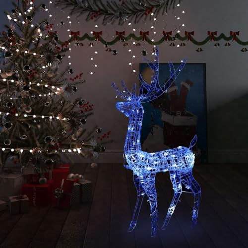 Renne de Noël extérieur LED bleu pour illuminer votre jardin en acrylique
