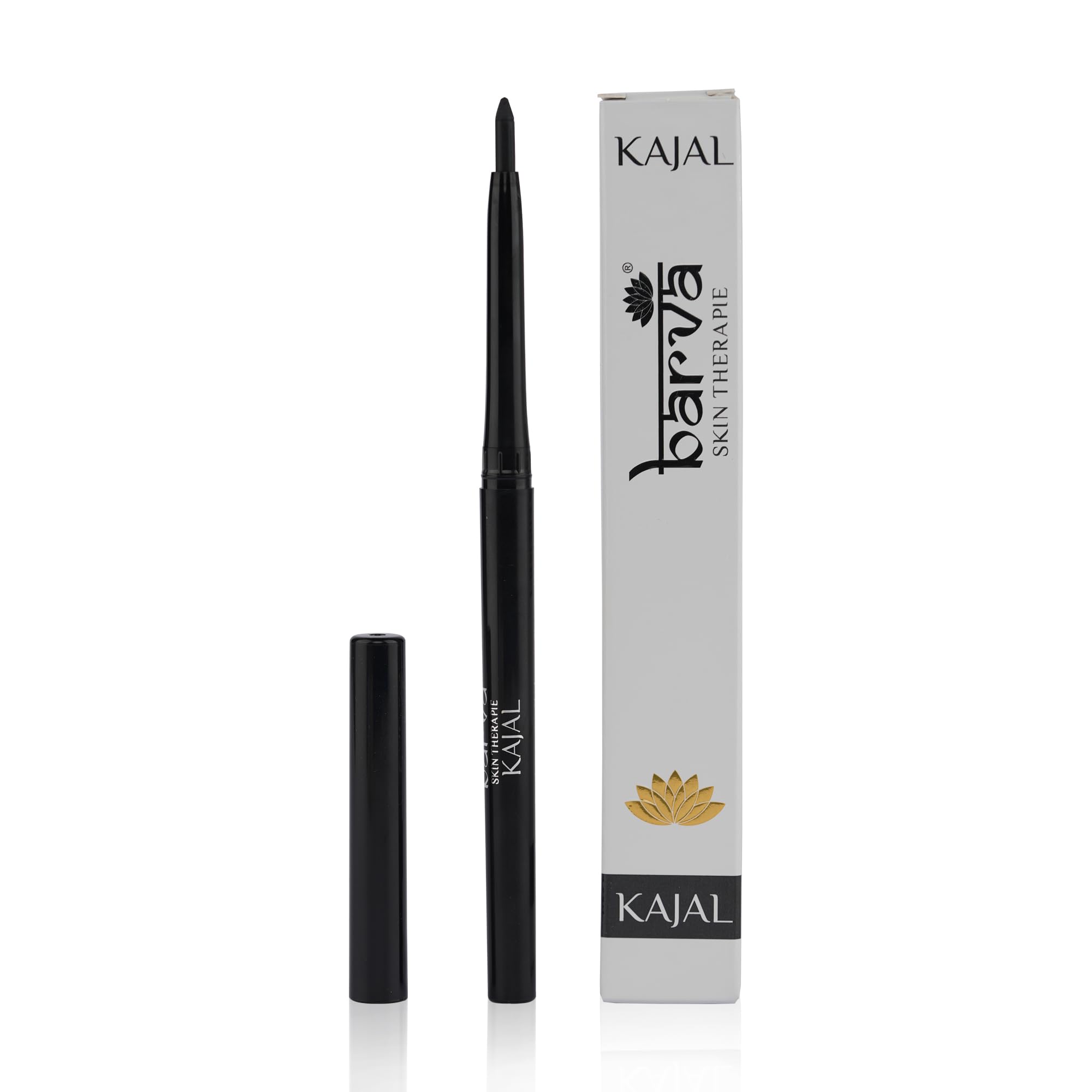 100% Natural Kajal Pencil Stick Enriched with Vitamin E, Fragrance-Free, Intense Black, 0.25g