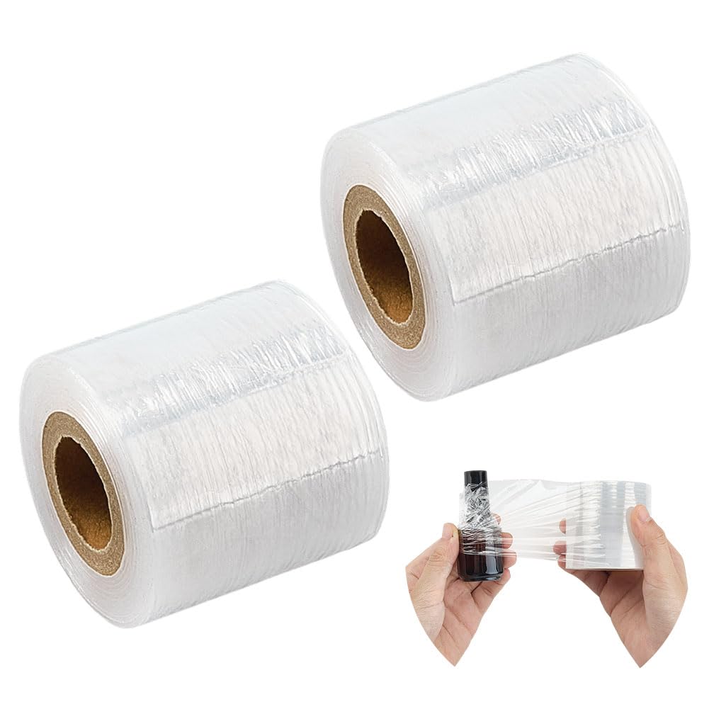 MAYJOYDIY 200m/roll Mini Stretch Wrap for Bottles Jars 4cm Clear PE Seals Heavy Duty Stretch Film for Packing, Garden Grafting, Plant Tape, Unheated Packing Supplies