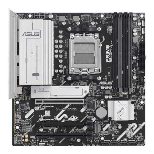 PRIME B840M-A-CSM, Scheda Madre AMD mATX, Slot DDR5, PCIe 4.0 Ready, 3 slot M.2, Ethernet Realtek 2,5 GB, DisplayPort, HDMI, USB-C da 5 Gbps Fronte e Retro, BIOS Flashback e Aura Sync - Scheda madre - Immagine 1
