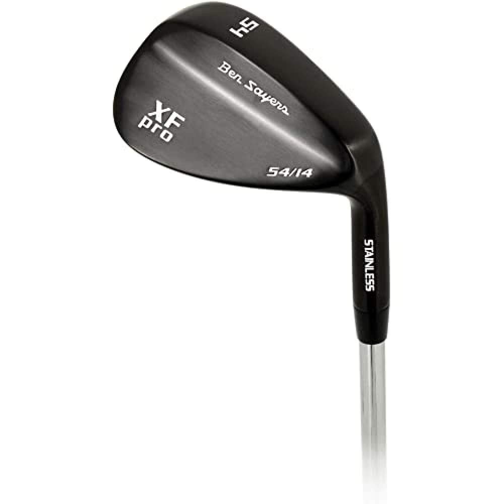 Ben Sayers XF Pro 54° Stainless Steel Wedge | Mens Right Handed Golf Wedge | Black Finish